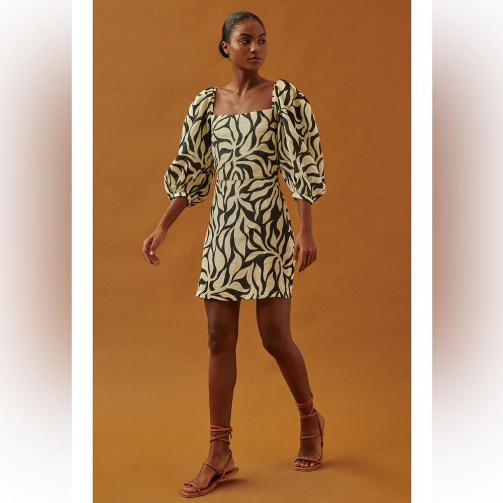 NWT Cala De La Cruz Pipa linen mini dress